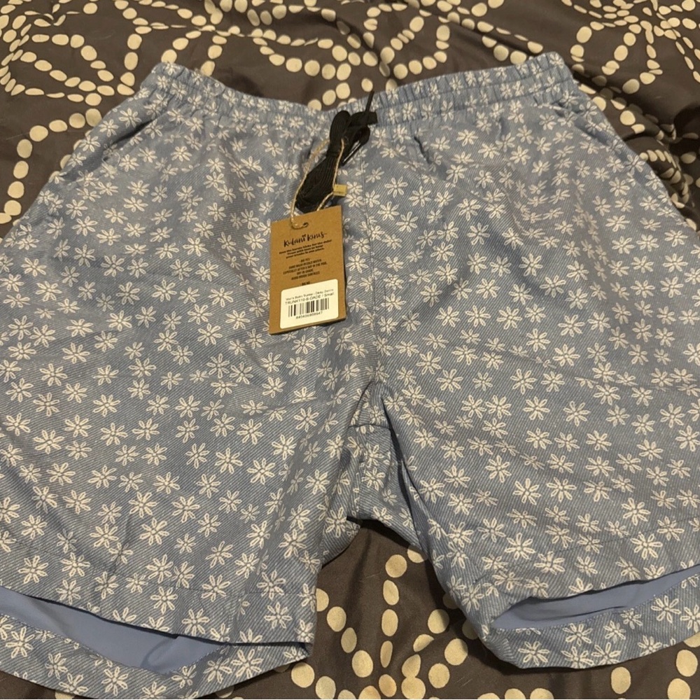 Kulani Kinis Daisy Denim guys Swim Trunks Sz small